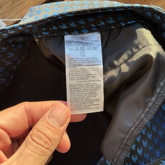 NWT Old Navy Size 12 Black/Blue Metallic Houndstooth Jacquard Pixie Ankle Pants - Picture 9 of 11